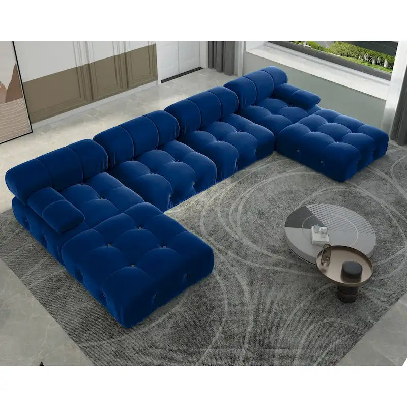 Canapé d'angle modulable convertible 138, canapés minimalistes en velours en forme de U