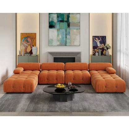 Canapé d'angle modulable convertible 138, canapés minimalistes en velours en forme de U