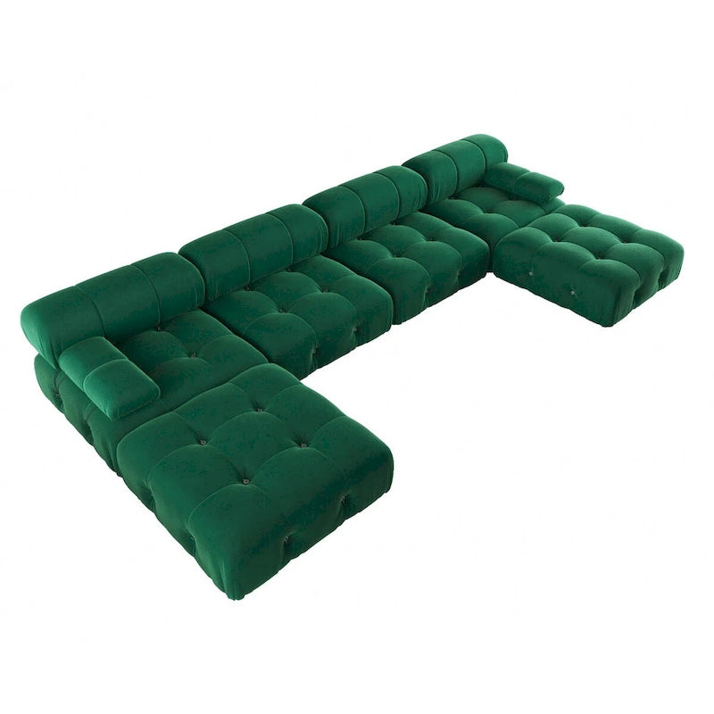 Canapé d'angle modulable convertible 138, canapés minimalistes en velours en forme de U
