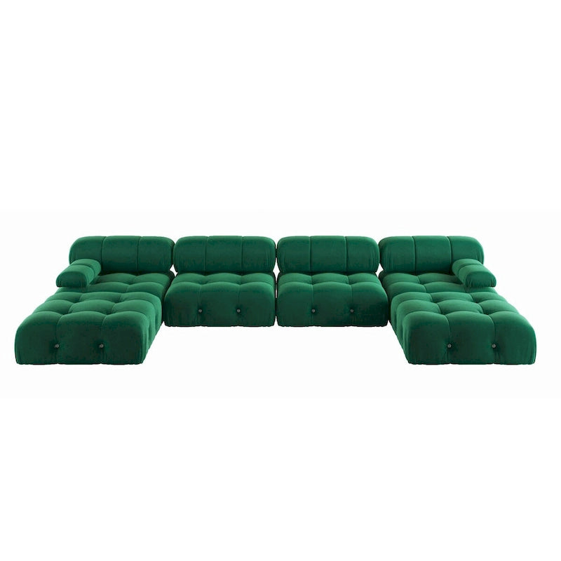 Canapé d'angle modulable convertible 138, canapés minimalistes en velours en forme de U