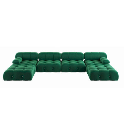 Canapé d'angle modulable convertible 138, canapés minimalistes en velours en forme de U