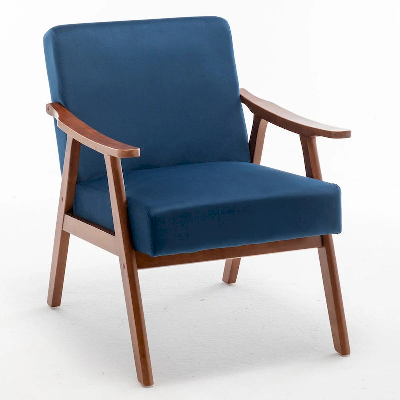 Fauteuil d'appoint moderne du milieu du siècle avec structure en bois massif, lot de 1