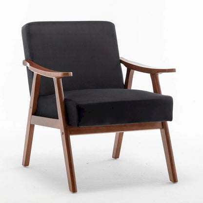 Fauteuil d'appoint moderne du milieu du siècle avec structure en bois massif, lot de 1