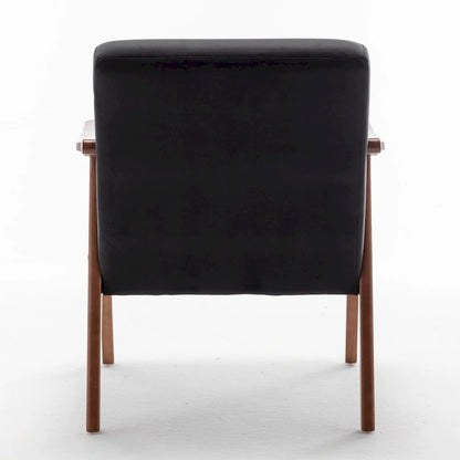Fauteuil d'appoint moderne du milieu du siècle avec structure en bois massif, lot de 1