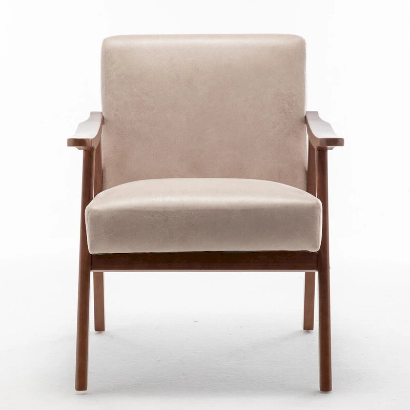 Fauteuil d'appoint moderne du milieu du siècle avec structure en bois massif, lot de 1