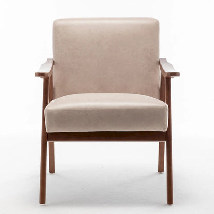 Fauteuil d'appoint moderne du milieu du siècle avec structure en bois massif, lot de 1