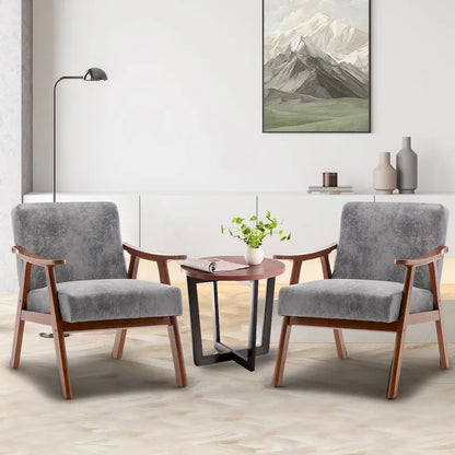 Fauteuil d'appoint moderne du milieu du siècle avec structure en bois massif, lot de 1