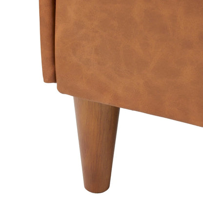 Banc rembourré Atley avec rangement et pieds en bois massif