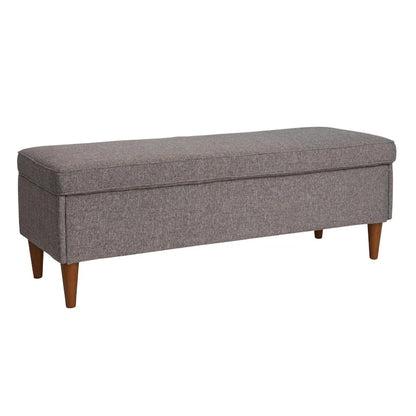Banc rembourré Atley avec rangement et pieds en bois massif