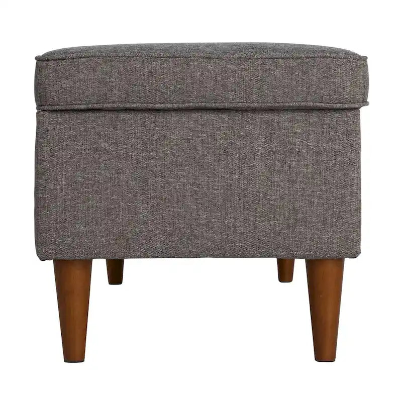 Banc rembourré Atley avec rangement et pieds en bois massif