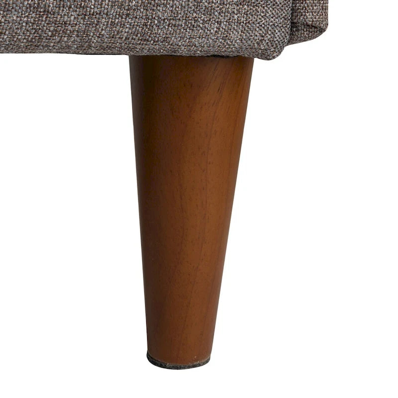 Banc rembourré Atley avec rangement et pieds en bois massif