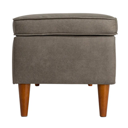 Banc rembourré Atley avec rangement et pieds en bois massif