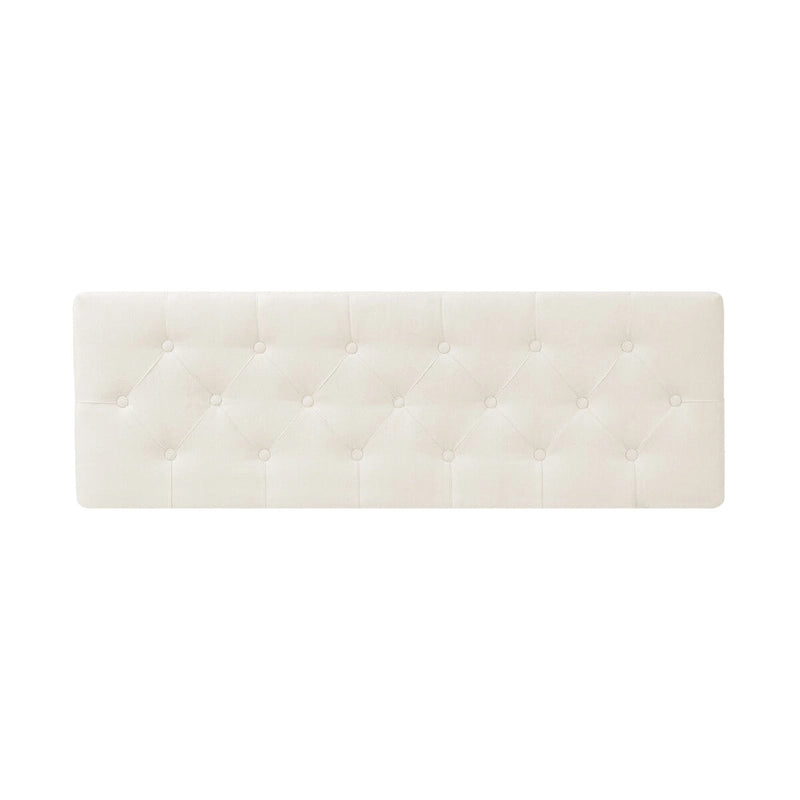 Pouf de rangement LUE BONA style moderne du milieu du siècle, capitonné en tissu avec assise en lin