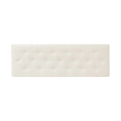 Pouf de rangement LUE BONA style moderne du milieu du siècle, capitonné en tissu avec assise en lin