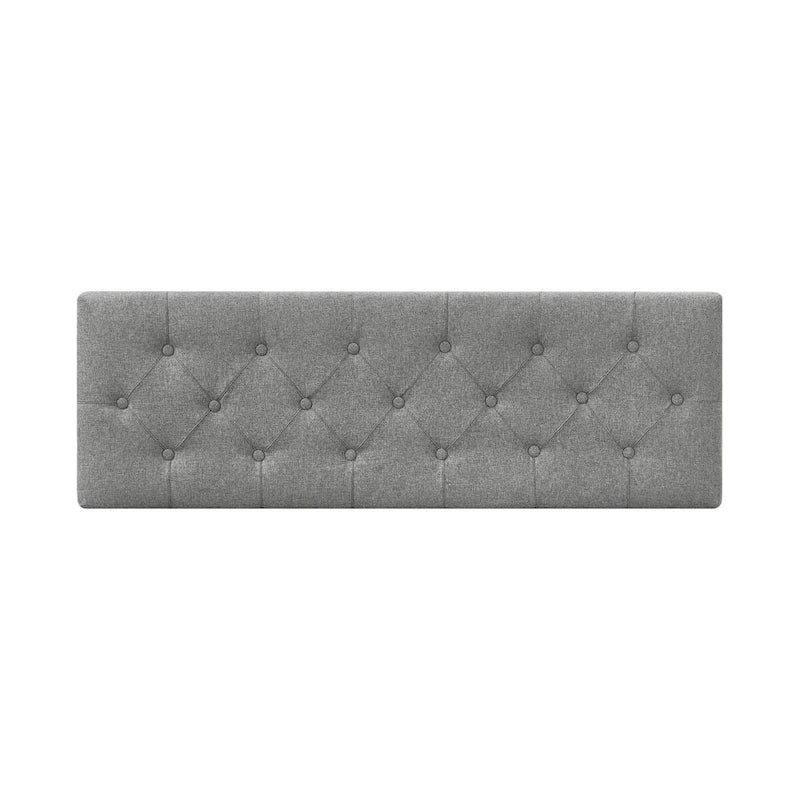 Pouf de rangement LUE BONA style moderne du milieu du siècle, capitonné en tissu avec assise en lin