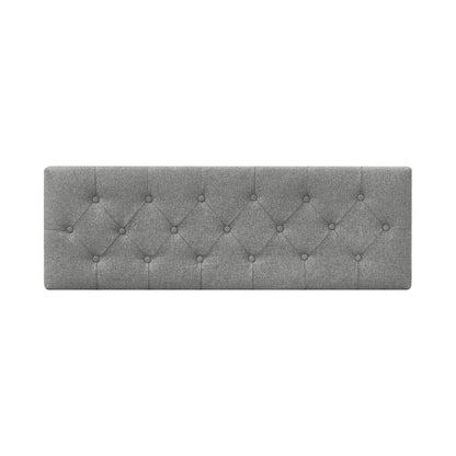 Pouf de rangement LUE BONA style moderne du milieu du siècle, capitonné en tissu avec assise en lin