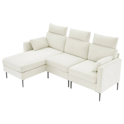 Canapé d'angle en chenille de 89 pouces avec méridienne extra large pour salon