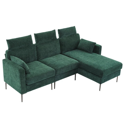 Canapé d'angle en chenille de 89 pouces avec méridienne extra large pour salon