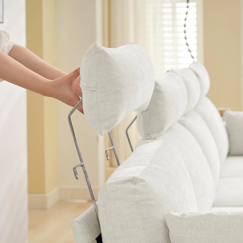 Canapé d'angle en chenille de 89 pouces avec méridienne extra large pour salon