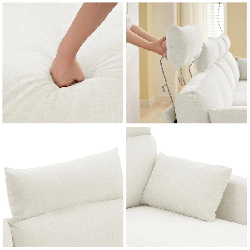 Canapé d'angle en chenille de 89 pouces avec méridienne extra large pour salon