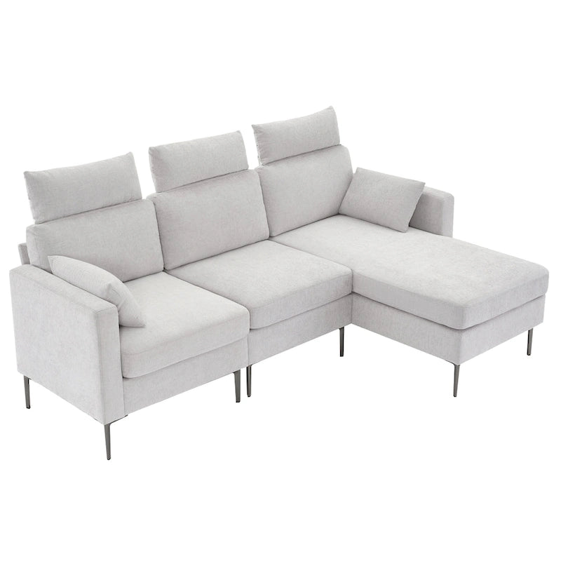 Canapé d'angle en chenille de 89 pouces avec méridienne extra large pour salon