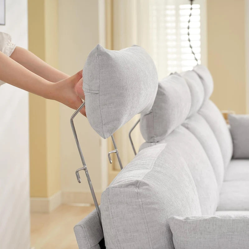 Canapé d'angle en chenille de 89 pouces avec méridienne extra large pour salon