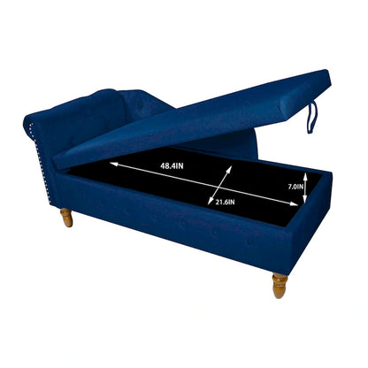 Chaise longue d'intérieur, fauteuil lounge en velours pour chambre à coucher avec rangement et coussin, chaise longue moderne rembourrée à accoudoirs arrondis