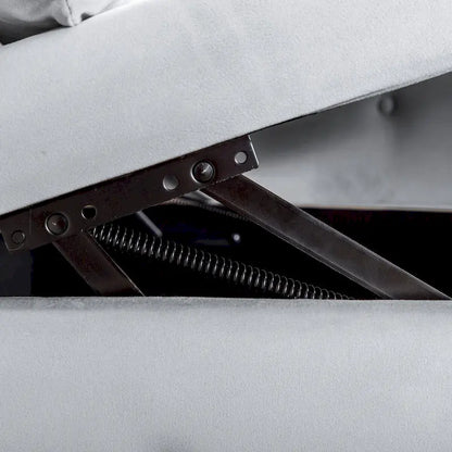 Chaise longue d'intérieur, fauteuil lounge en velours pour chambre à coucher avec rangement et coussin, chaise longue moderne rembourrée à accoudoirs arrondis