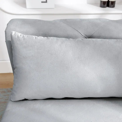 Chaise longue d'intérieur, fauteuil lounge en velours pour chambre à coucher avec rangement et coussin, chaise longue moderne rembourrée à accoudoirs arrondis