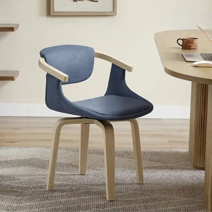 Fauteuil pivotant Art Leon, rembourré et en bois