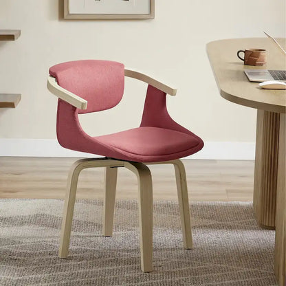 Fauteuil pivotant Art Leon, rembourré et en bois