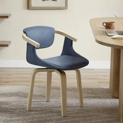 Fauteuil pivotant Art Leon, rembourré et en bois