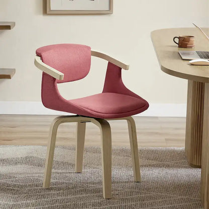 Fauteuil pivotant Art Leon, rembourré et en bois