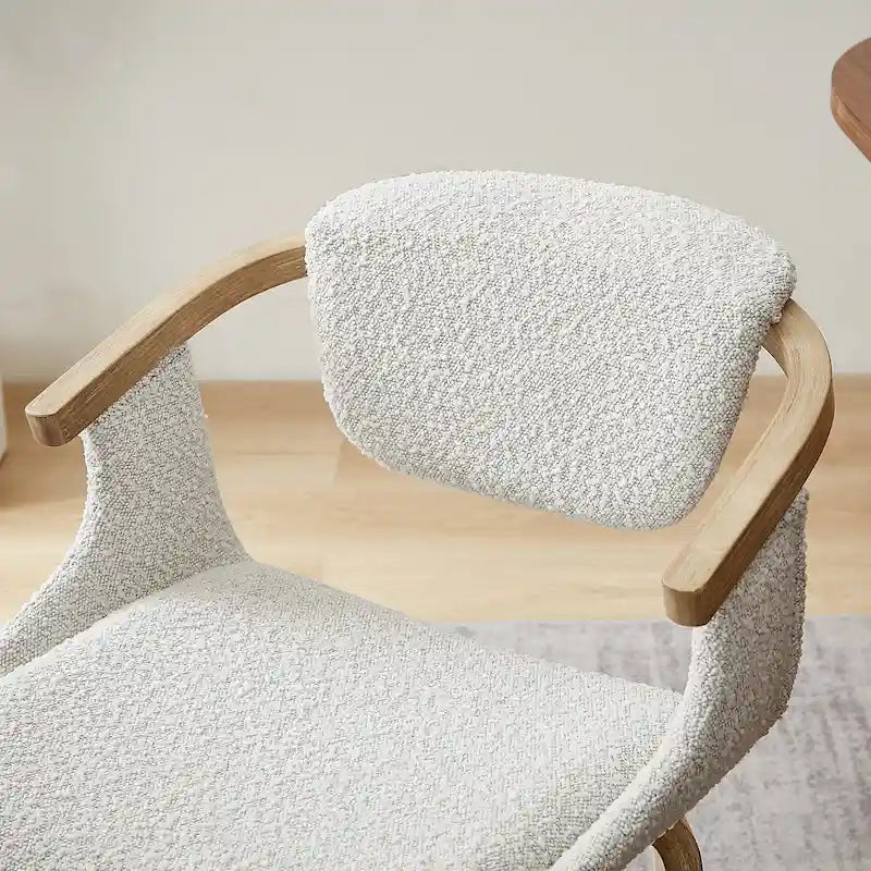 Fauteuil pivotant Art Leon, rembourré et en bois
