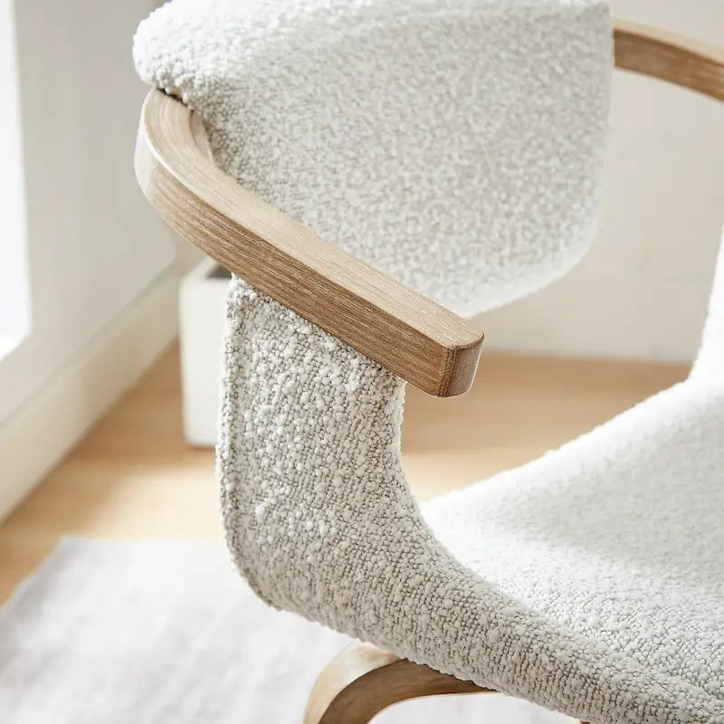 Fauteuil pivotant Art Leon, rembourré et en bois