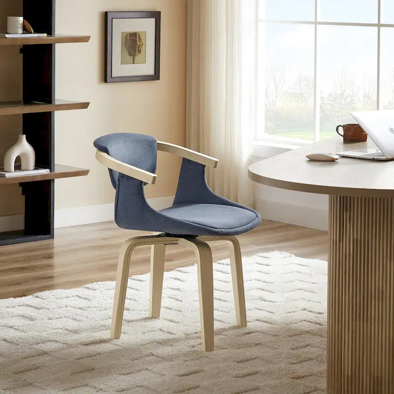 Fauteuil pivotant Art Leon, rembourré et en bois