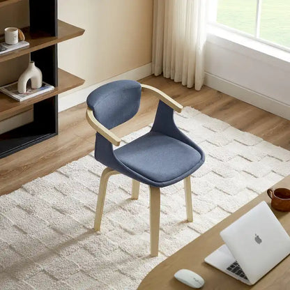 Fauteuil pivotant Art Leon, rembourré et en bois