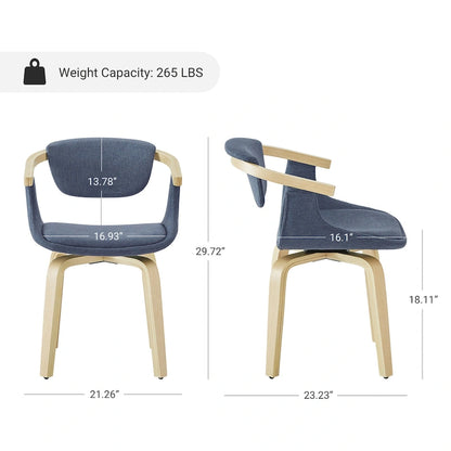 Fauteuil pivotant Art Leon, rembourré et en bois