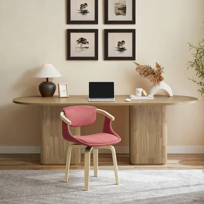 Fauteuil pivotant Art Leon, rembourré et en bois