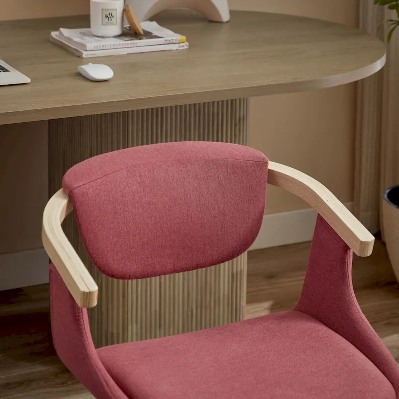 Fauteuil pivotant Art Leon, rembourré et en bois