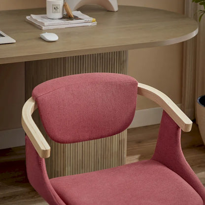 Fauteuil pivotant Art Leon, rembourré et en bois