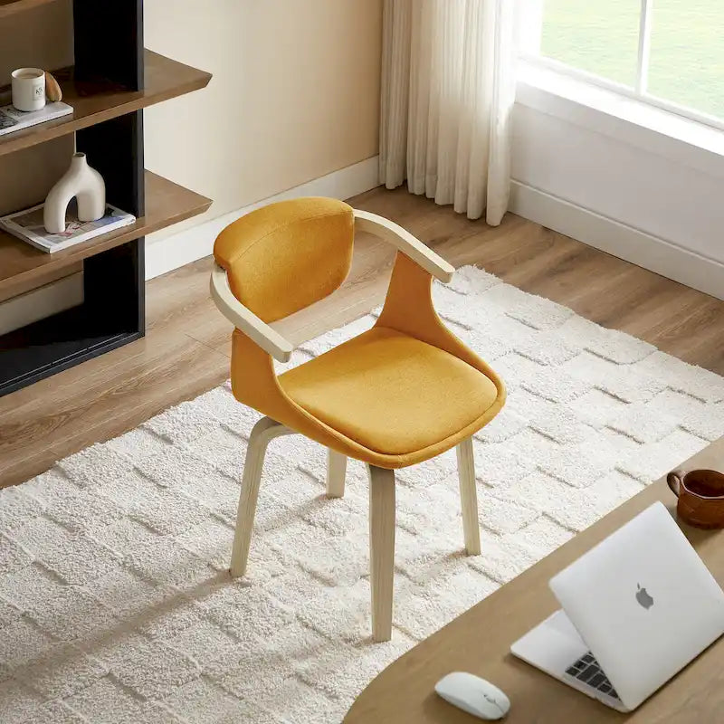 Fauteuil pivotant Art Leon, rembourré et en bois