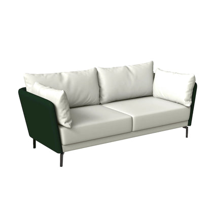 Canapé 3 places Luxify en cuir, revêtu de cuir, avec pieds en métal et coussins amovibles, idéal pour le salon et les pièces de détente.