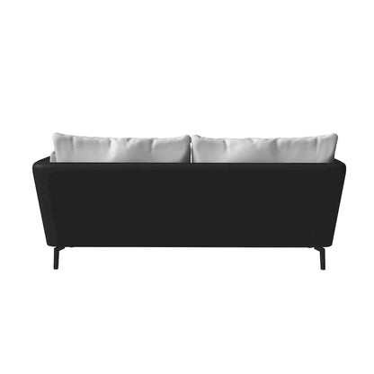 Canapé 3 places Luxify en cuir, revêtu de cuir, avec pieds en métal et coussins amovibles, idéal pour le salon et les pièces de détente.