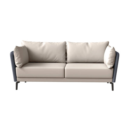 Canapé 3 places Luxify en cuir, revêtu de cuir, avec pieds en métal et coussins amovibles, idéal pour le salon et les pièces de détente.