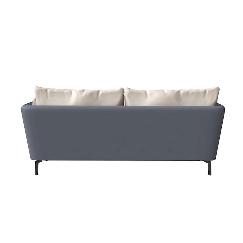 Canapé 3 places Luxify en cuir, revêtu de cuir, avec pieds en métal et coussins amovibles, idéal pour le salon et les pièces de détente.