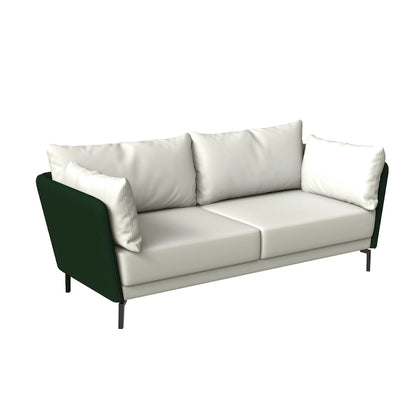 Canapé 3 places Luxify en cuir, revêtu de cuir, avec pieds en métal et coussins amovibles, idéal pour le salon et les pièces de détente.