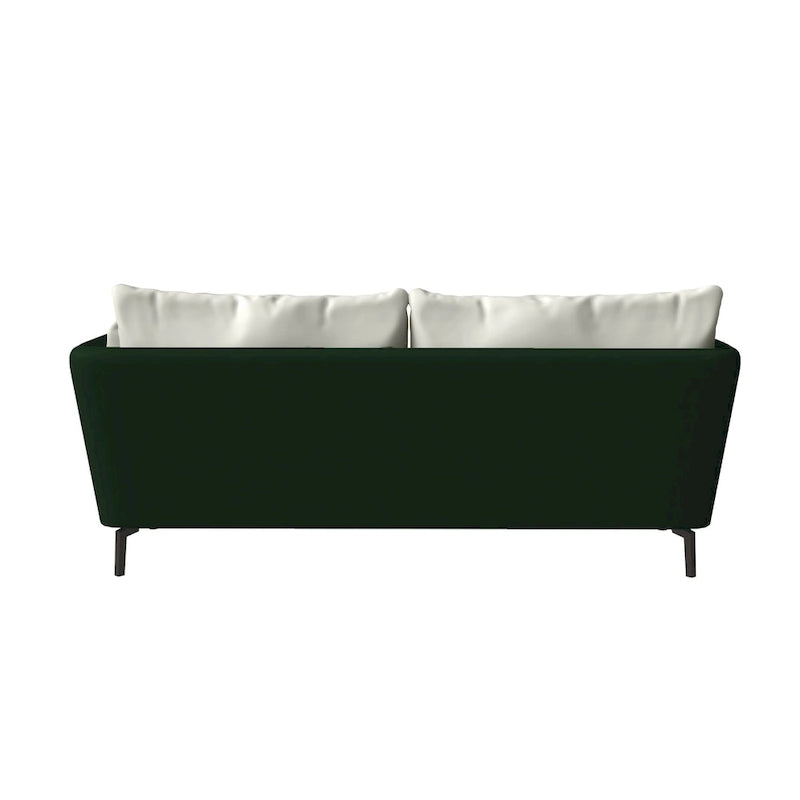 Canapé 3 places Luxify en cuir, revêtu de cuir, avec pieds en métal et coussins amovibles, idéal pour le salon et les pièces de détente.