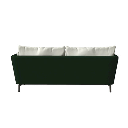 Canapé 3 places Luxify en cuir, revêtu de cuir, avec pieds en métal et coussins amovibles, idéal pour le salon et les pièces de détente.