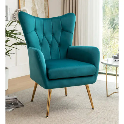 Fauteuil d'appoint rembourré à oreilles de style Mid-Century